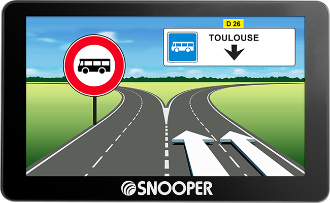 GPS Autocar Snooper AC2400 Premium - 4,3 Pouces, Carte Europe, POI pour autocar, zones de danger