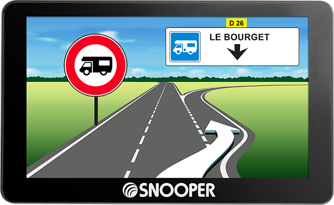 GPS Camping car Snooper Premium CC2400 - Écran 4,3 pouces, POI, zones de danger