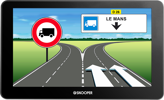 GPS Camion Snooper premium PL6600 - 7 pouces, POI, zones de danger, carte Europe, navigation Here, Bluetooth